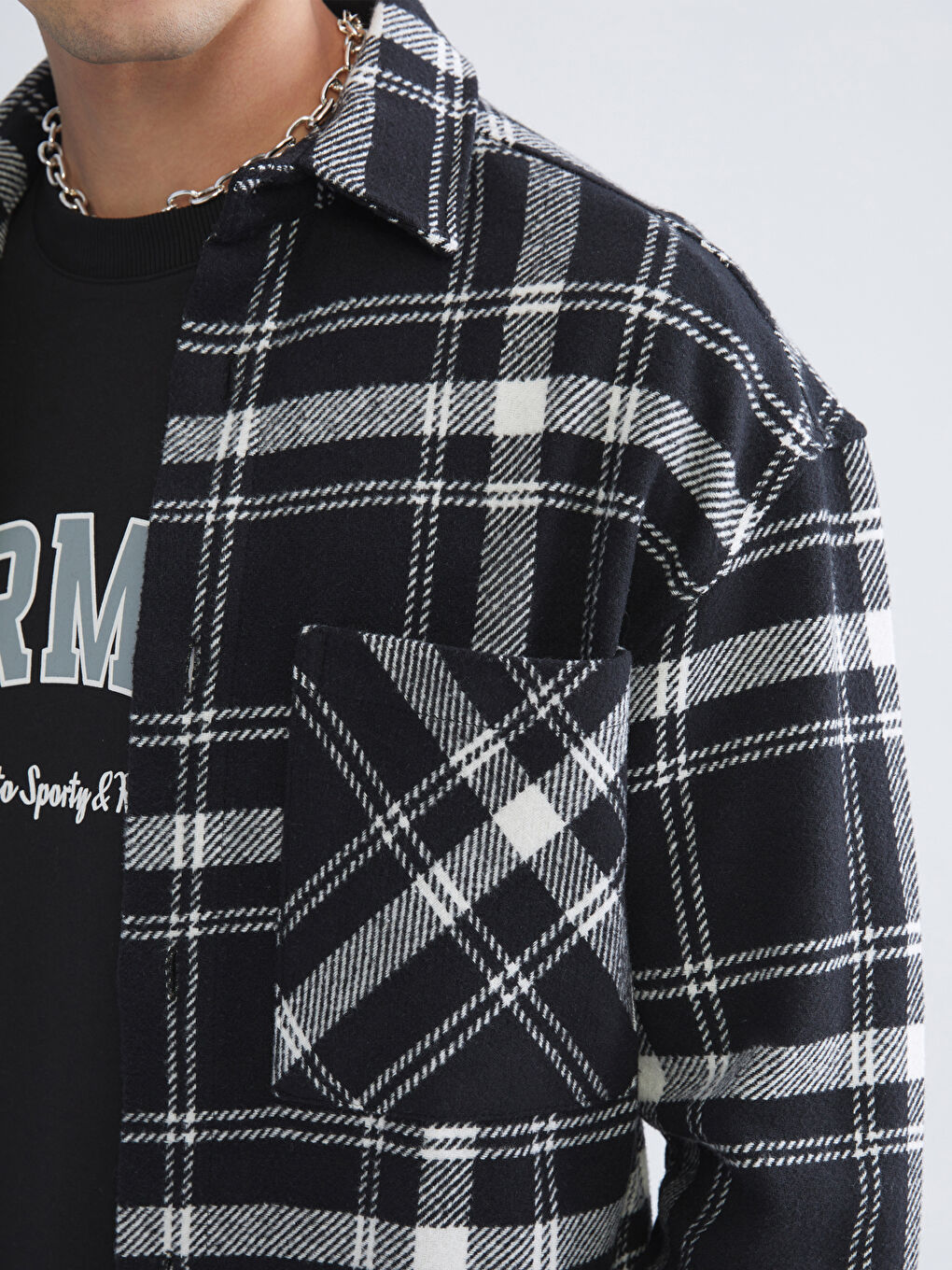 Relaxed Fit Long Sleeve Plaid Men's Lumberjack Shirt Jacket-4