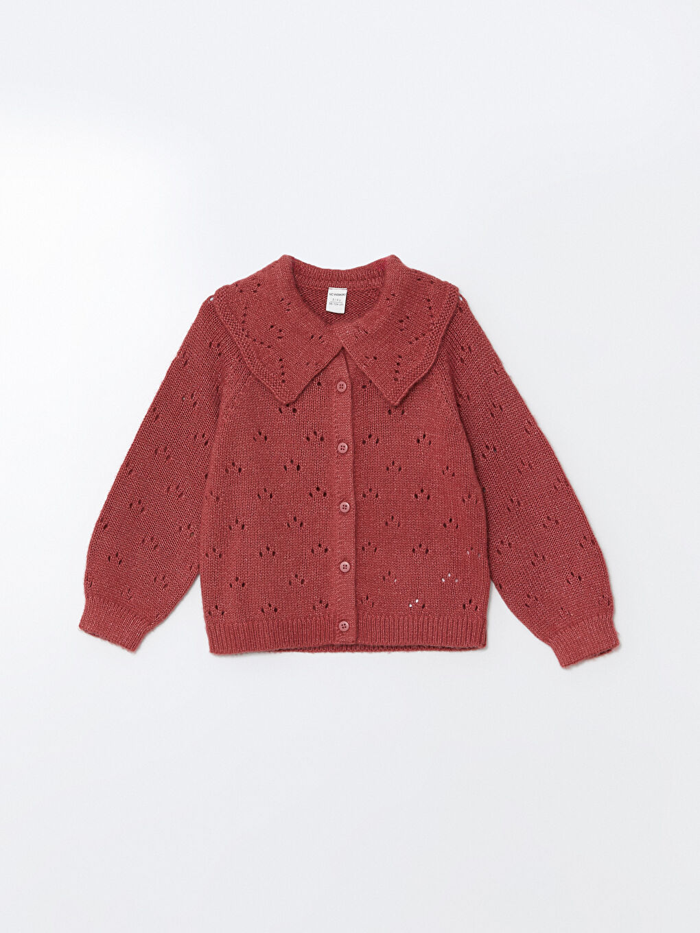 LCW Kids Peter Pan Collar Girl's Knitted Cardigan -W4EE07Z1-GRU