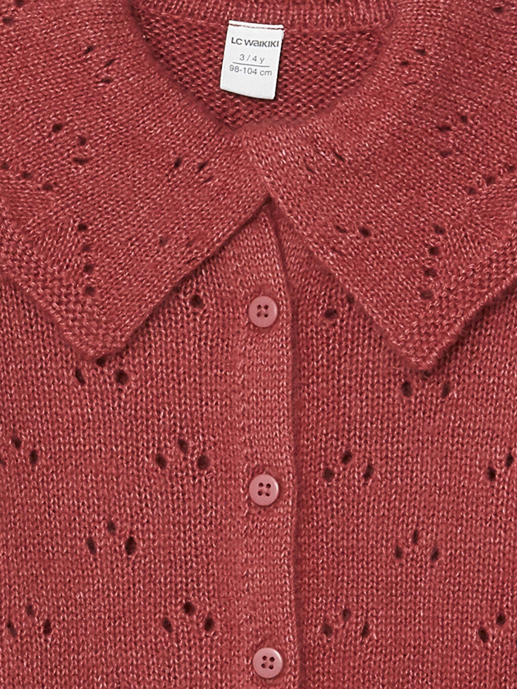 LCW Kids Peter Pan Collar Girl's Knitted Cardigan -W4EE07Z1-GRU