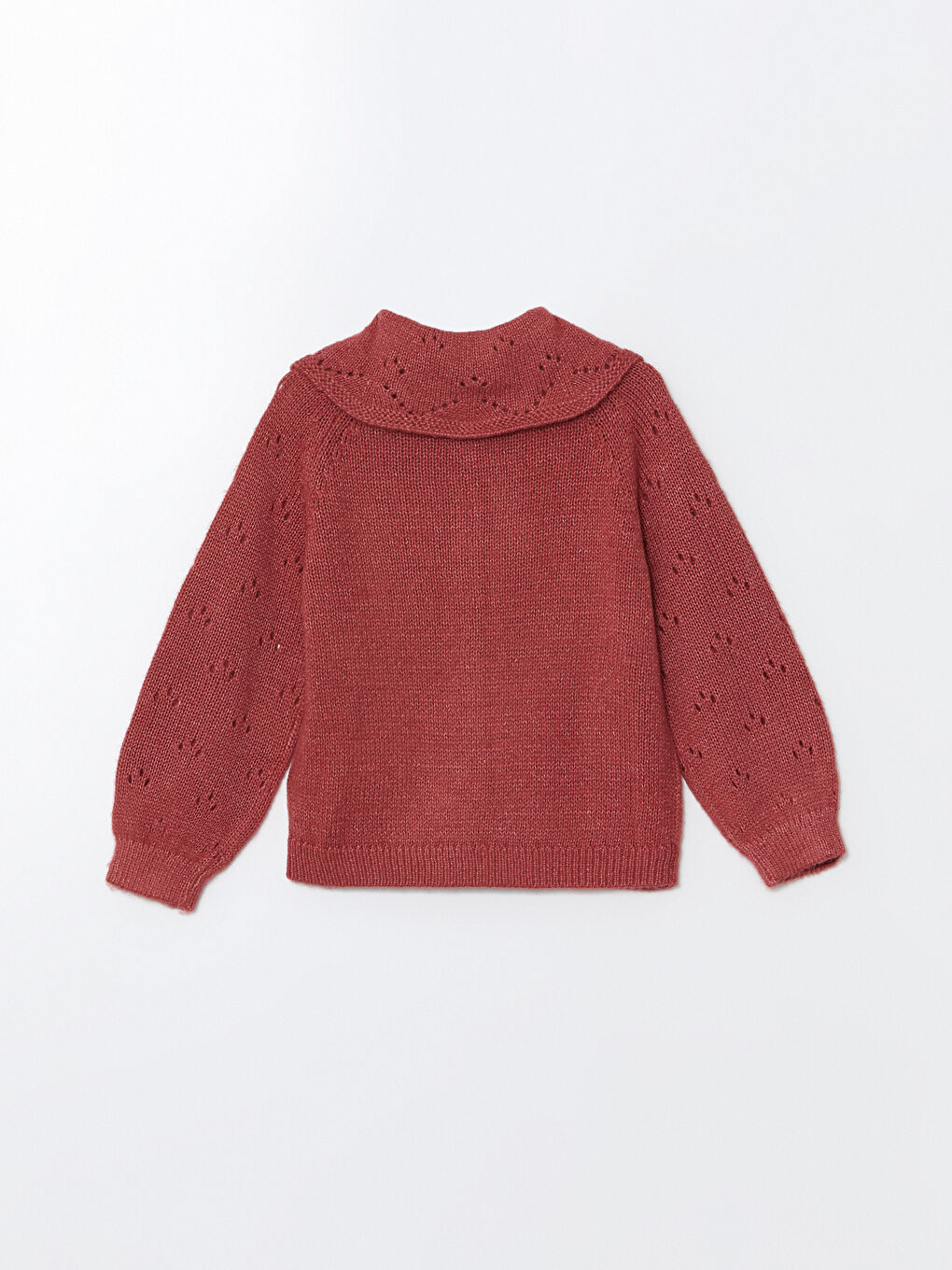 LCW Kids Peter Pan Collar Girl's Knitted Cardigan -W4EE07Z1-GRU