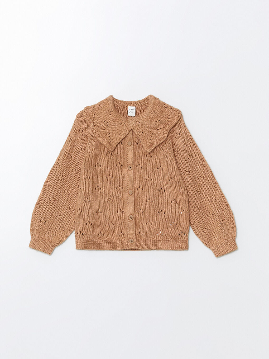 LCW Kids Peter Pan Collar Girl's Knitted Cardigan -W4EE07Z1-YJ6