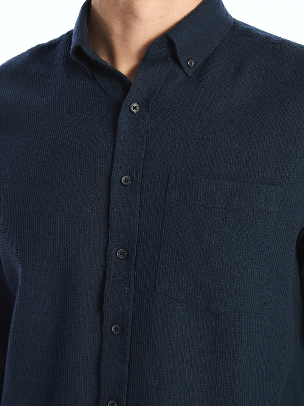 LCWAIKIKI Classic Regular Fit Long Sleeve Dobby Fabric Men's Shirt -W4EE40Z8-UDC