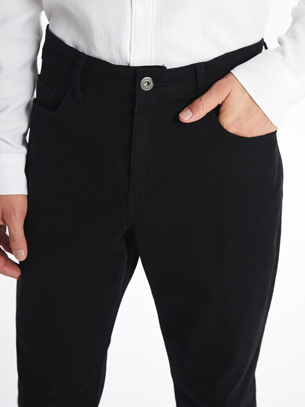 LCWAIKIKI Basic Yeni Siyah Standart Kalıp Gabardin Erkek Chino Pantolon - 2