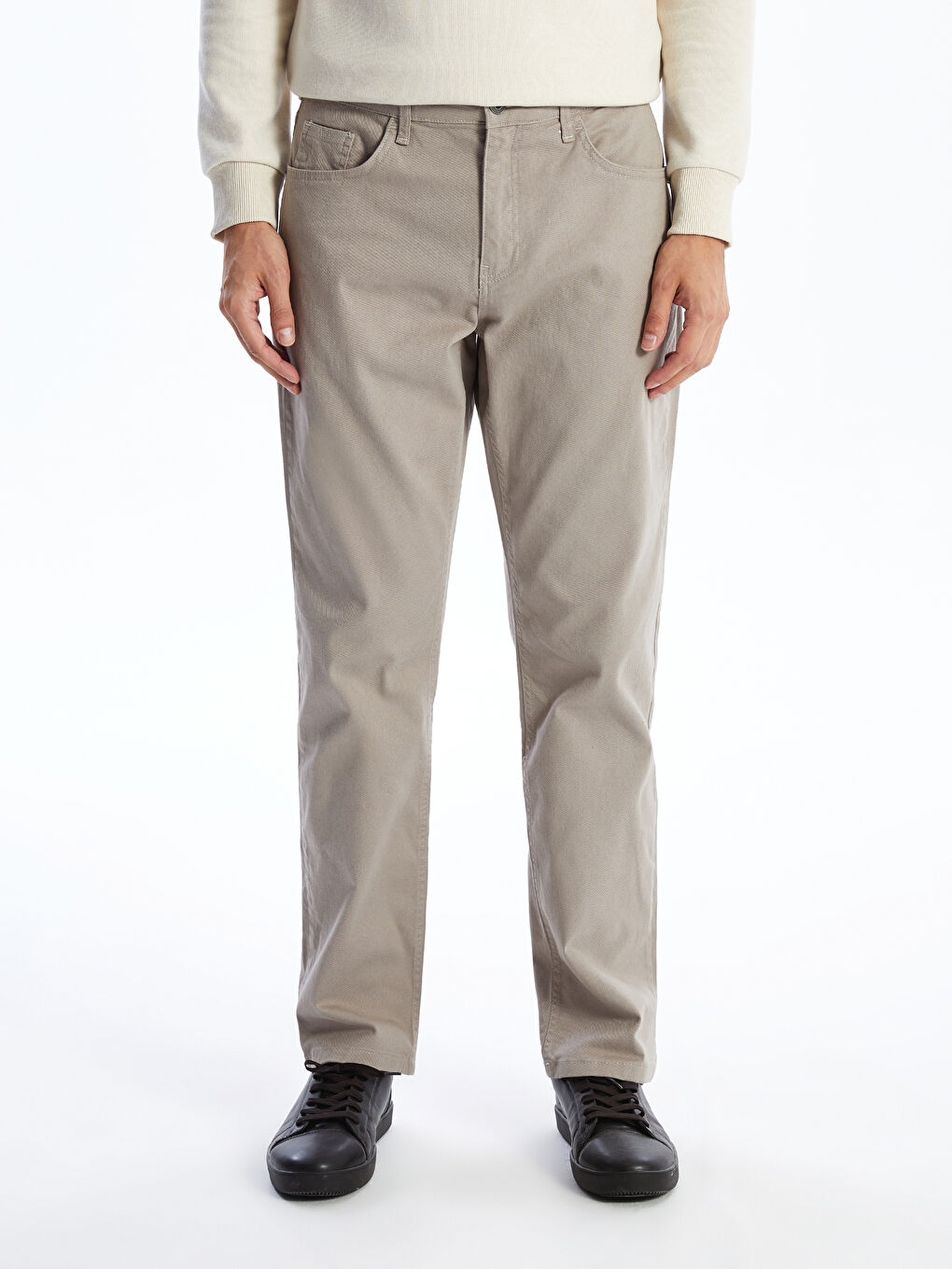 LCWAIKIKI Basic Bej Standart Kalıp Gabardin Erkek Chino Pantolon - 1