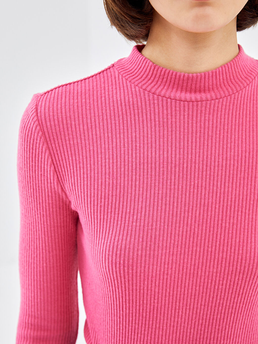 LCW Vision Funnel Neck Textured Women's Body -W4EE56Z8-GTL