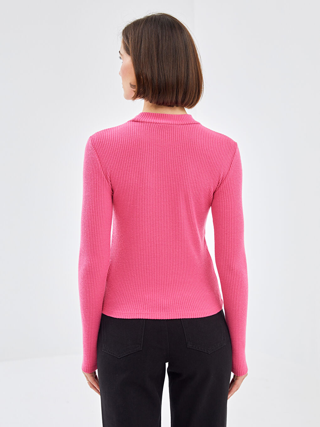 LCW Vision Funnel Neck Textured Women's Body -W4EE56Z8-GTL