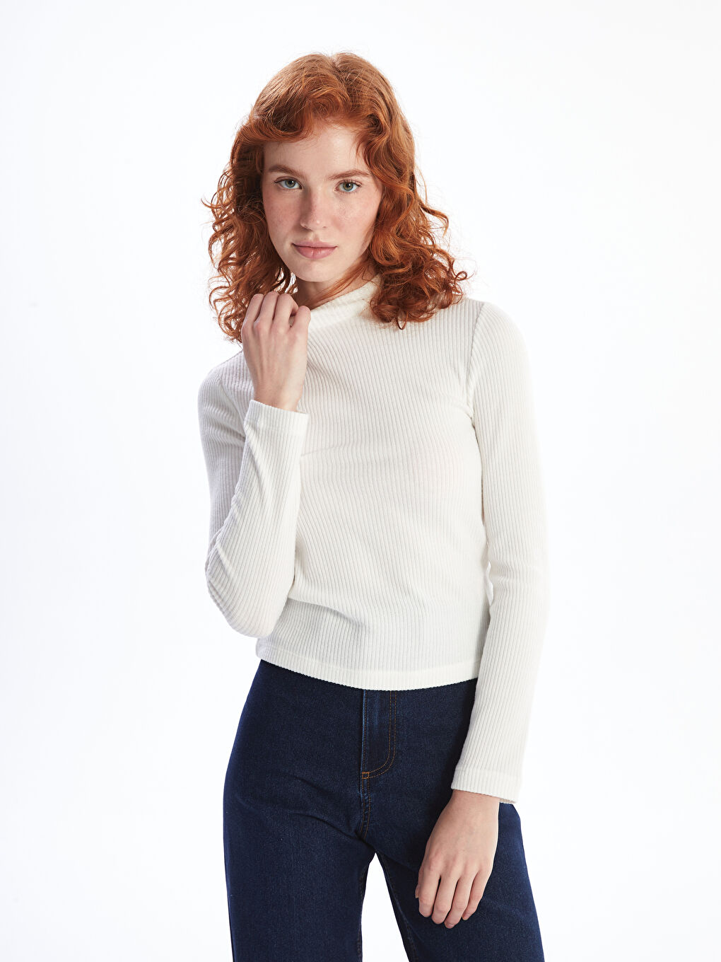 LCW Vision Funnel Neck Textured Women's Body -W4EE56Z8-R9J
