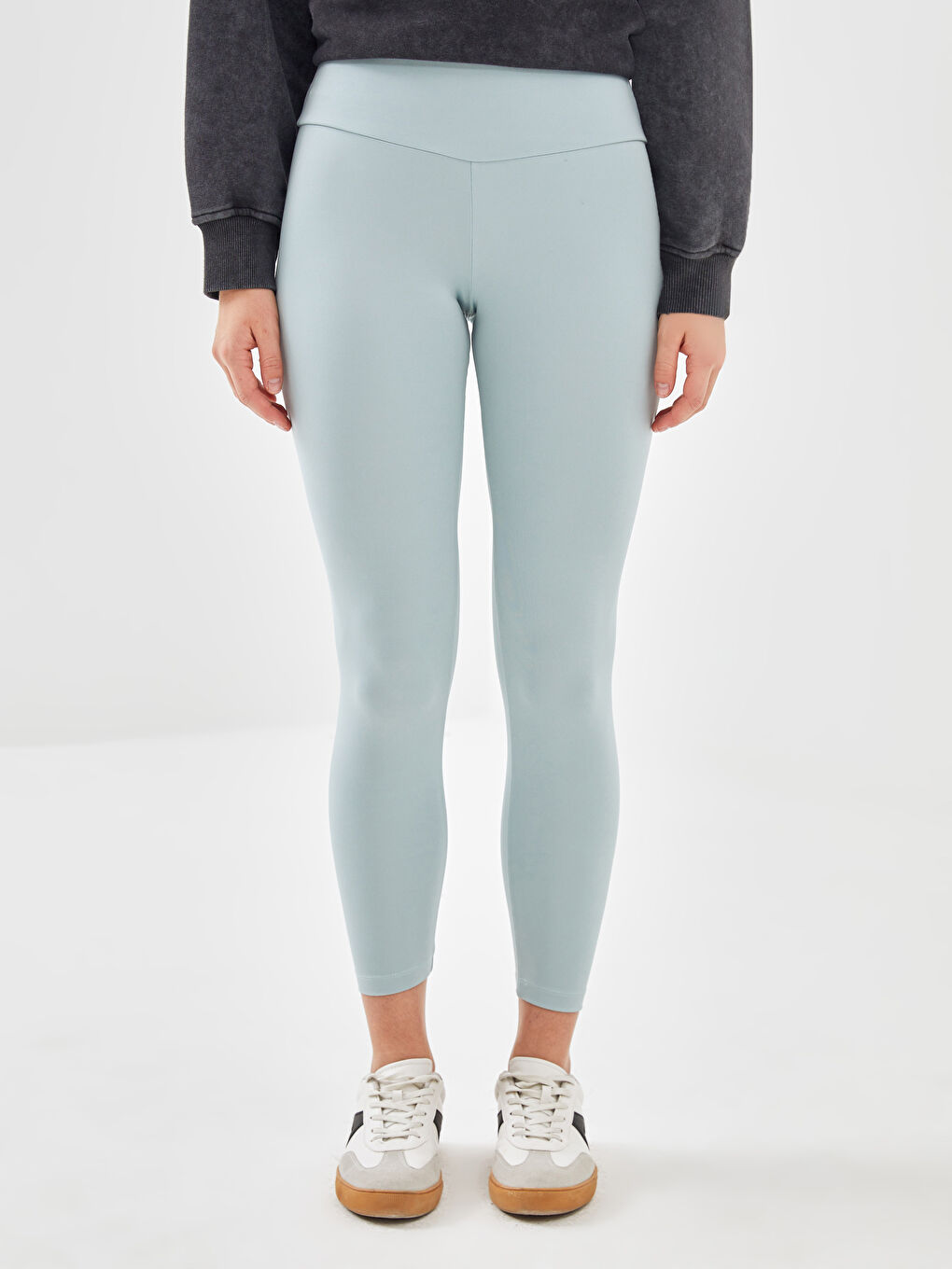 Elasticated Waist Women's Leggings -W4EE60Z8-GGR