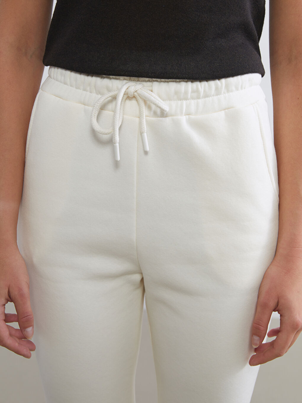 بنطلون رياضي تخين بخصر مرن للسيدات-2