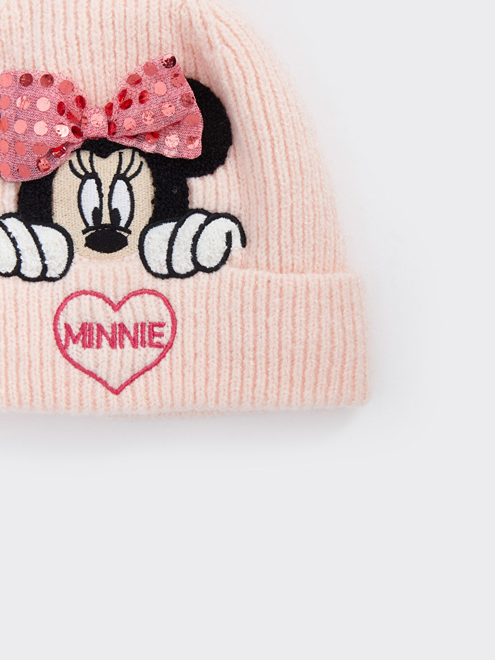 LCW ACCESSORIES Pembe Minnie Mouse Nakışlı Kız Çocuk Bere - 1