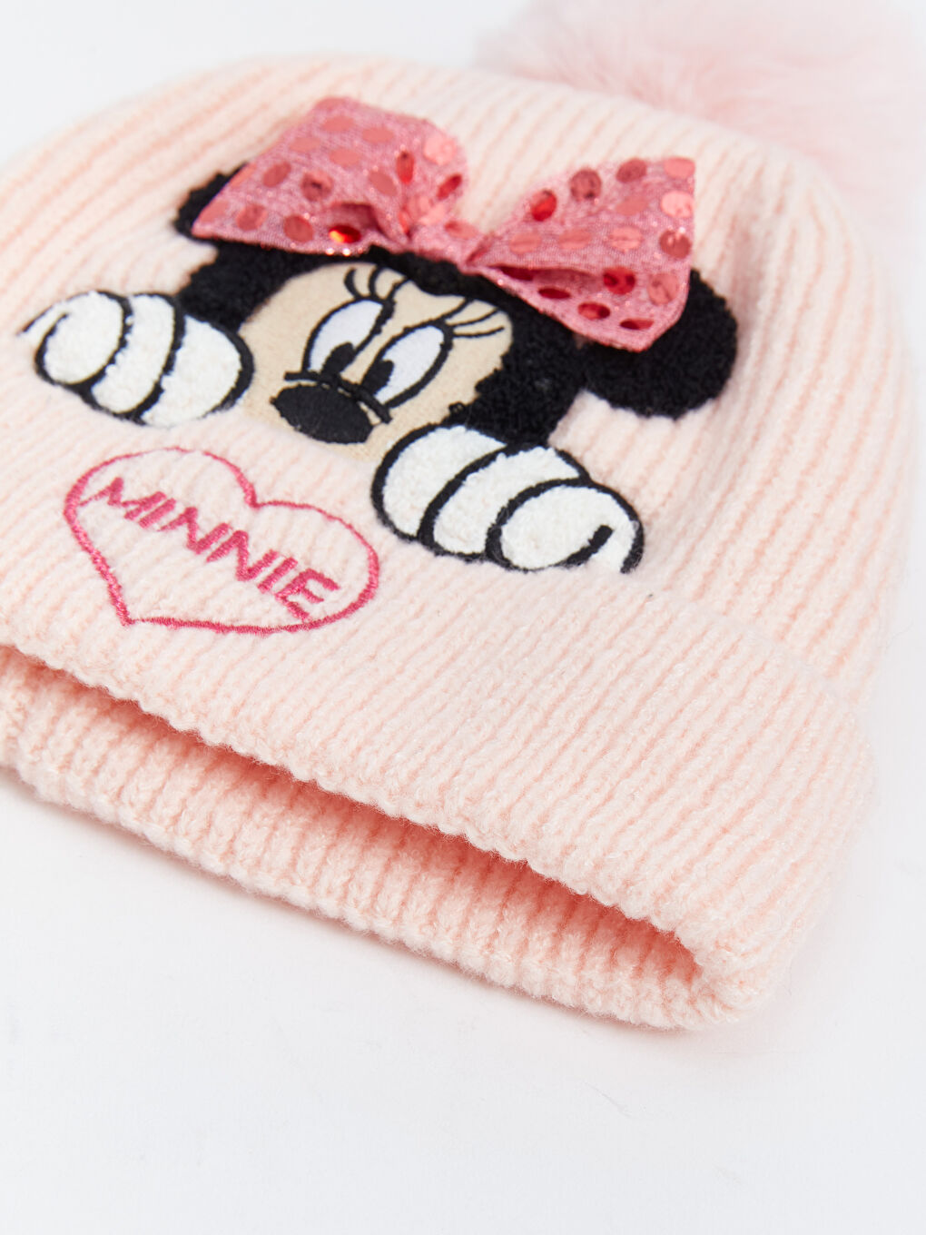 LCW ACCESSORIES Pembe Minnie Mouse Nakışlı Kız Çocuk Bere - 2