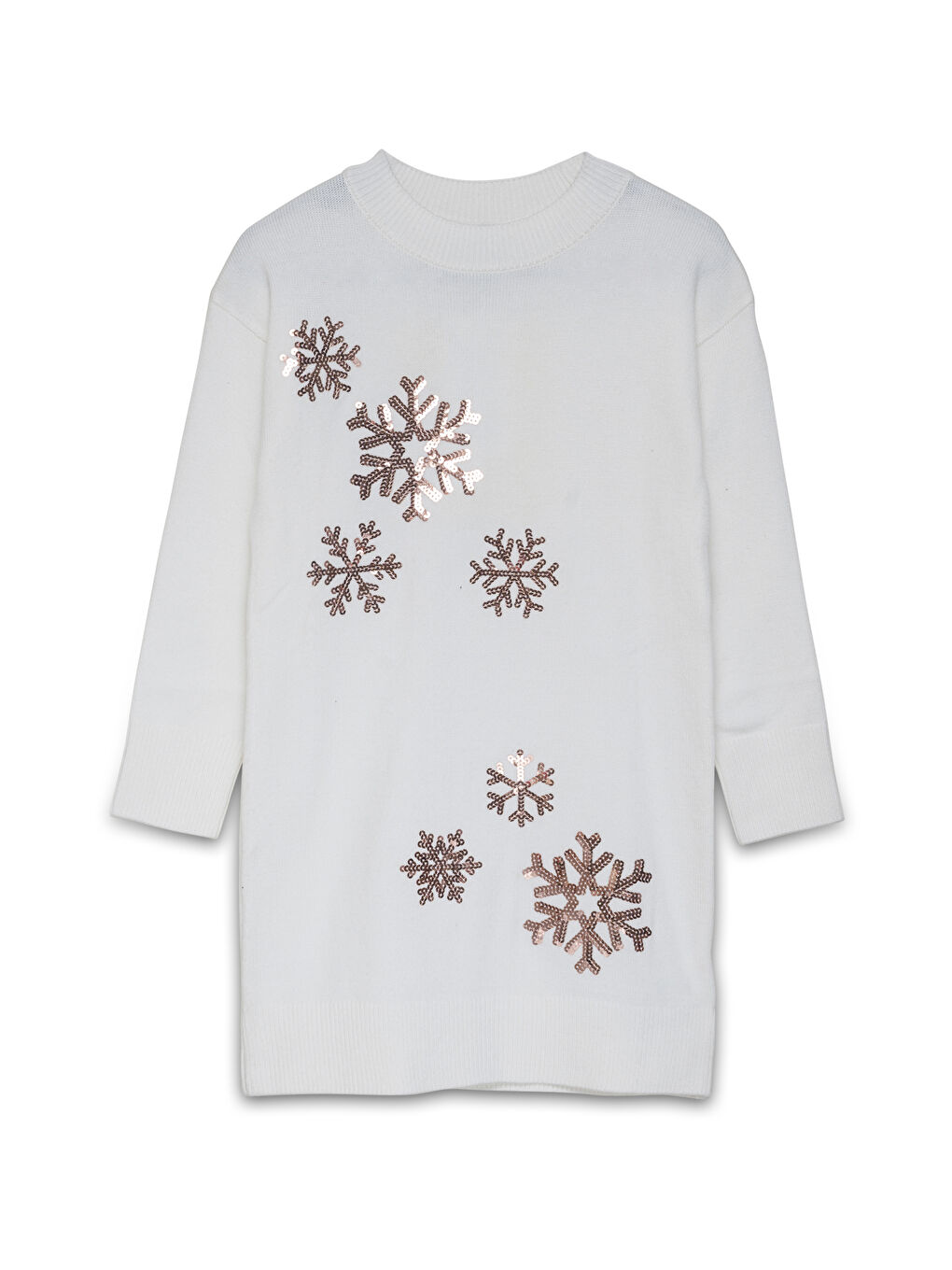 Crew Neck Girls' Knitwear Dress -W4EF36Z4-FDW