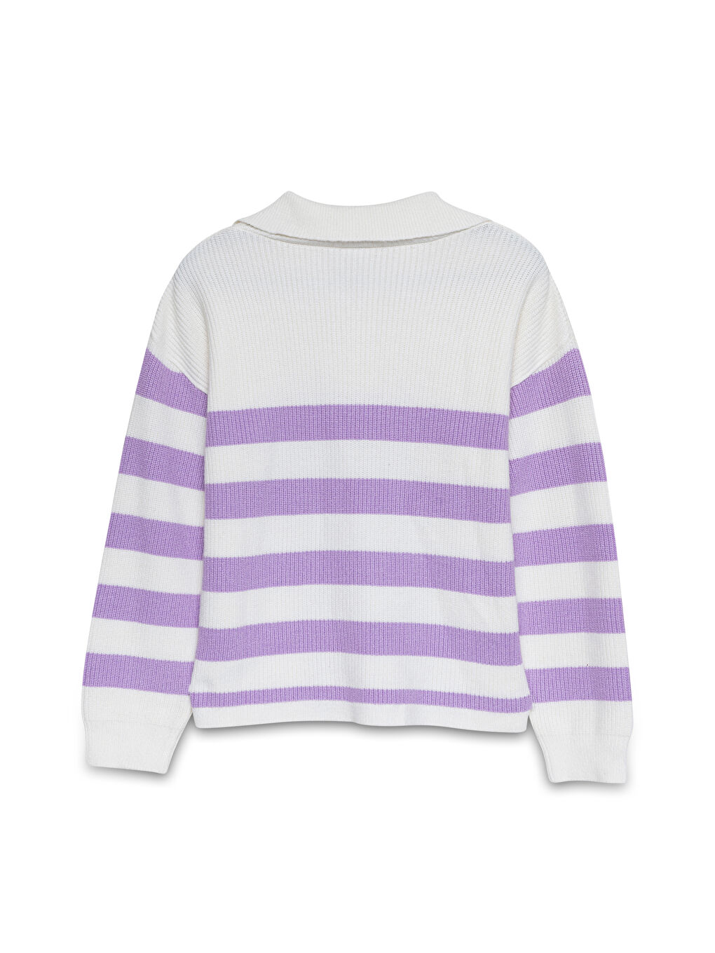 LC Waikiki Polo Collar Striped Long Sleeve Girl's Knitted Sweater -W4EF39Z4-FDW