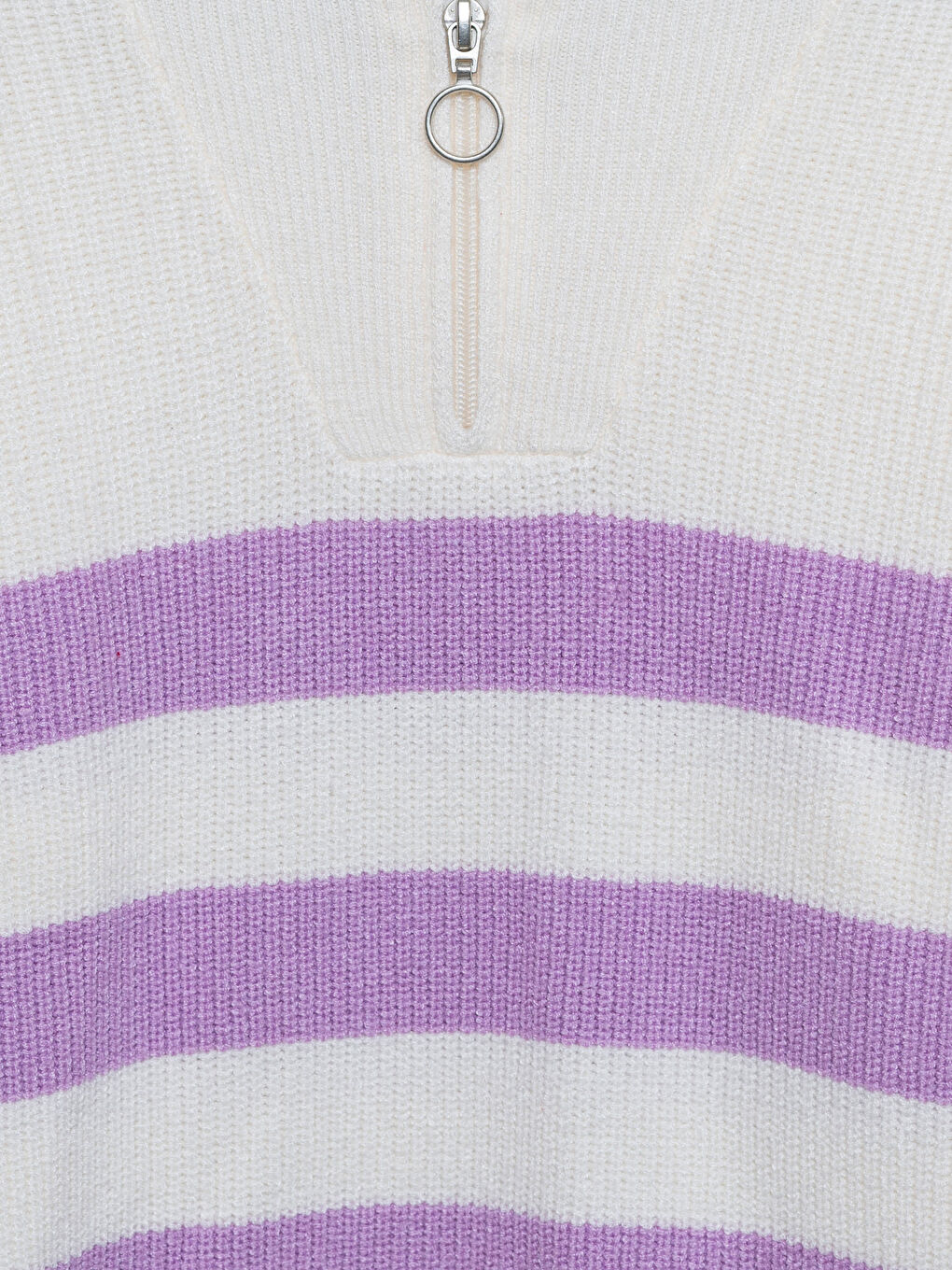 LC Waikiki Polo Collar Striped Long Sleeve Girl's Knitted Sweater -W4EF39Z4-FDW