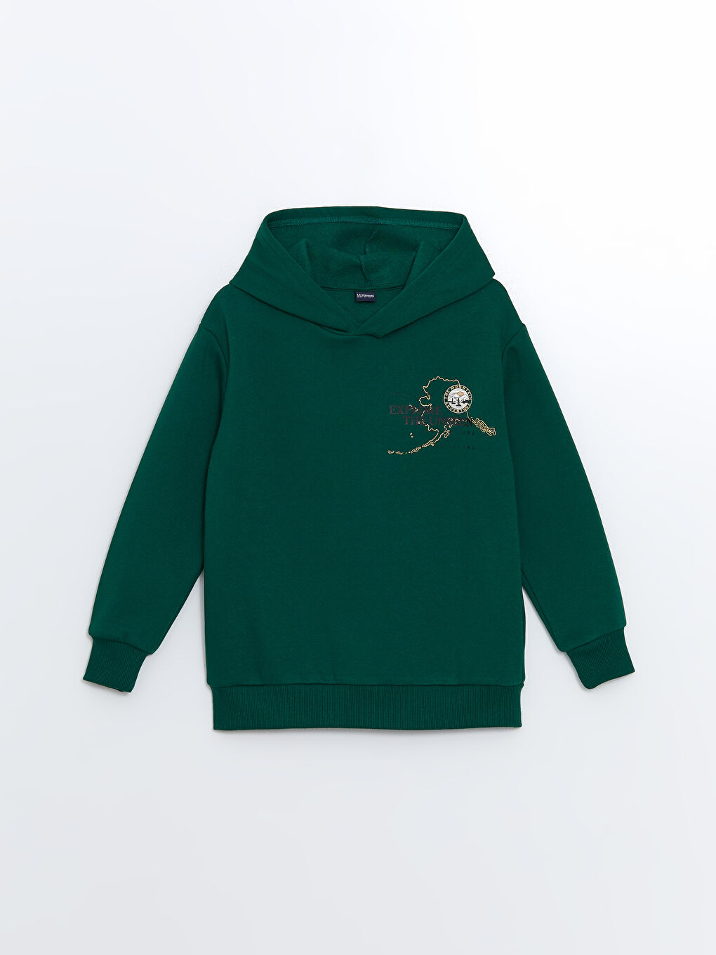 Yeşil Kapüşonlu Erkek Çocuk Sweatshirt