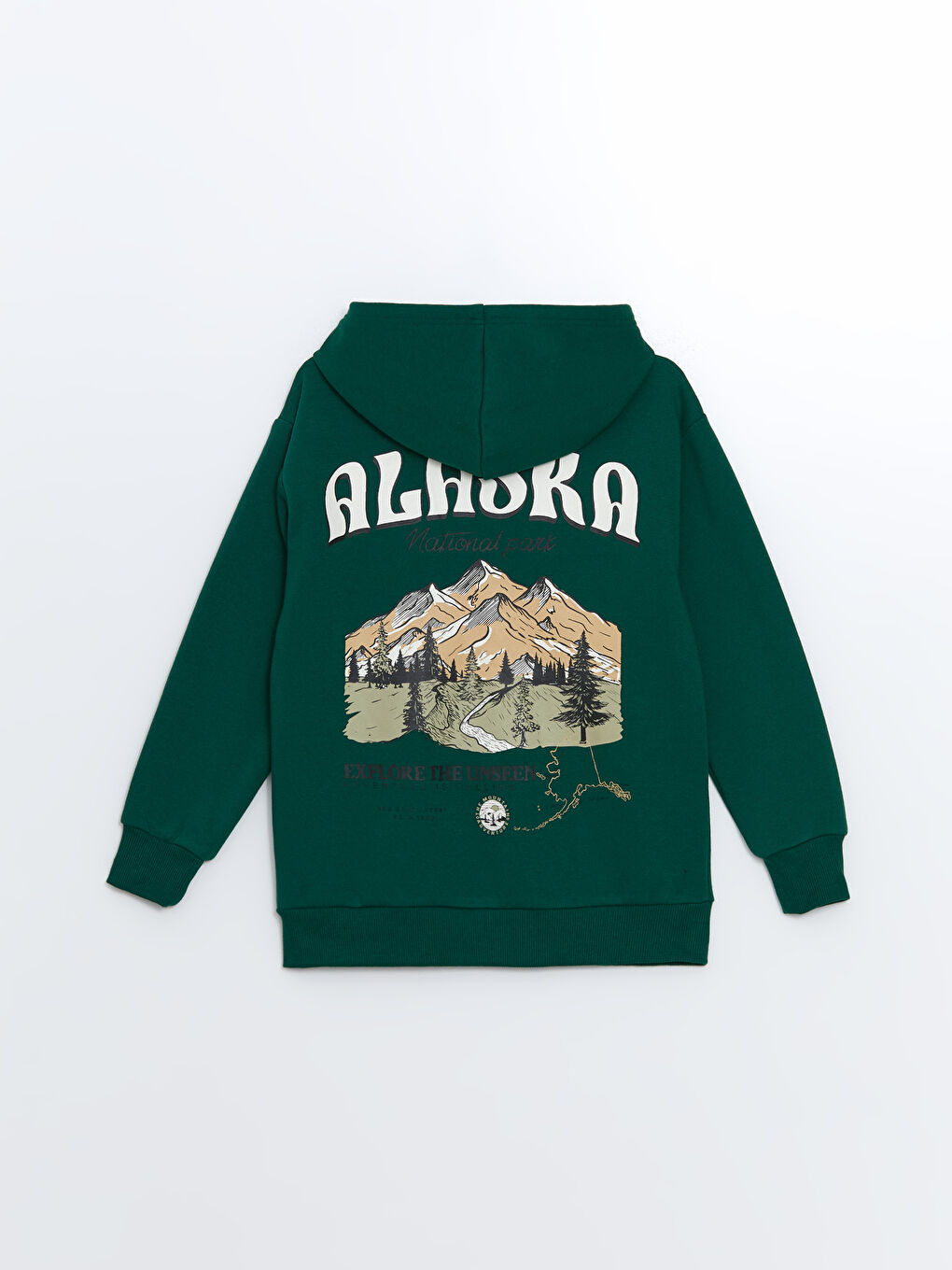 Yeşil Kapüşonlu Erkek Çocuk Sweatshirt-1