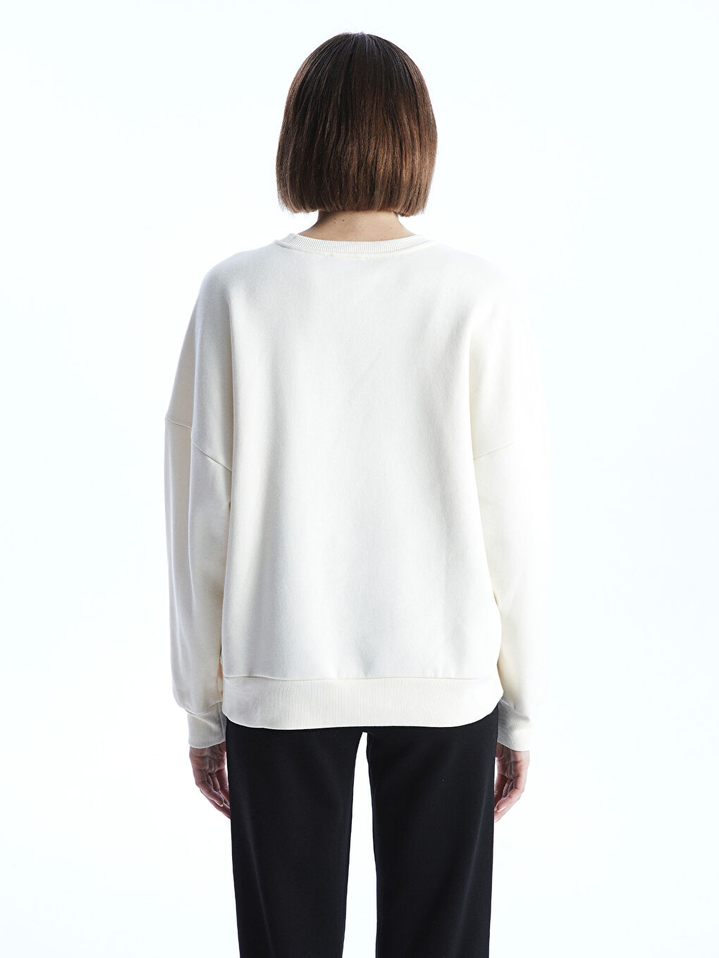 LCW Vision Crew Neck Printed Oversize Women's Thick Sweatshirt -W4EF65Z8-RQH