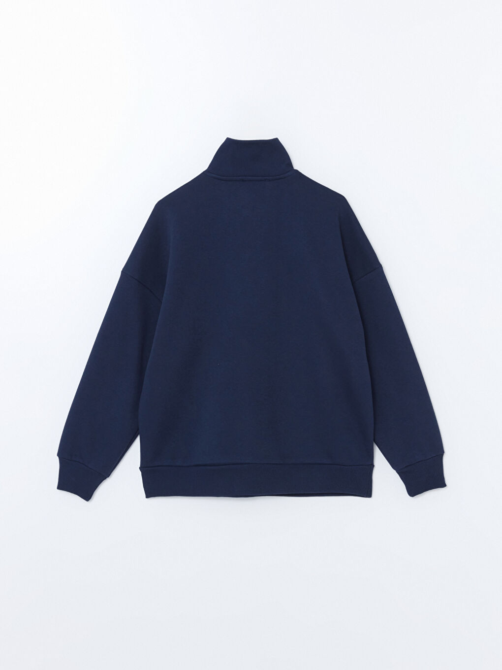 LCW Vision Lacivert Dik Yaka Baskılı Oversize Kadın Kalın Sweatshirt - 7