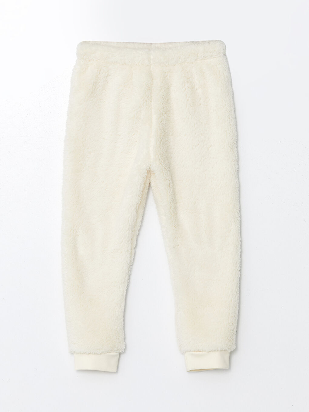 Bej Beli Lastikli Erkek Bebek Pelüş Pijama Alt