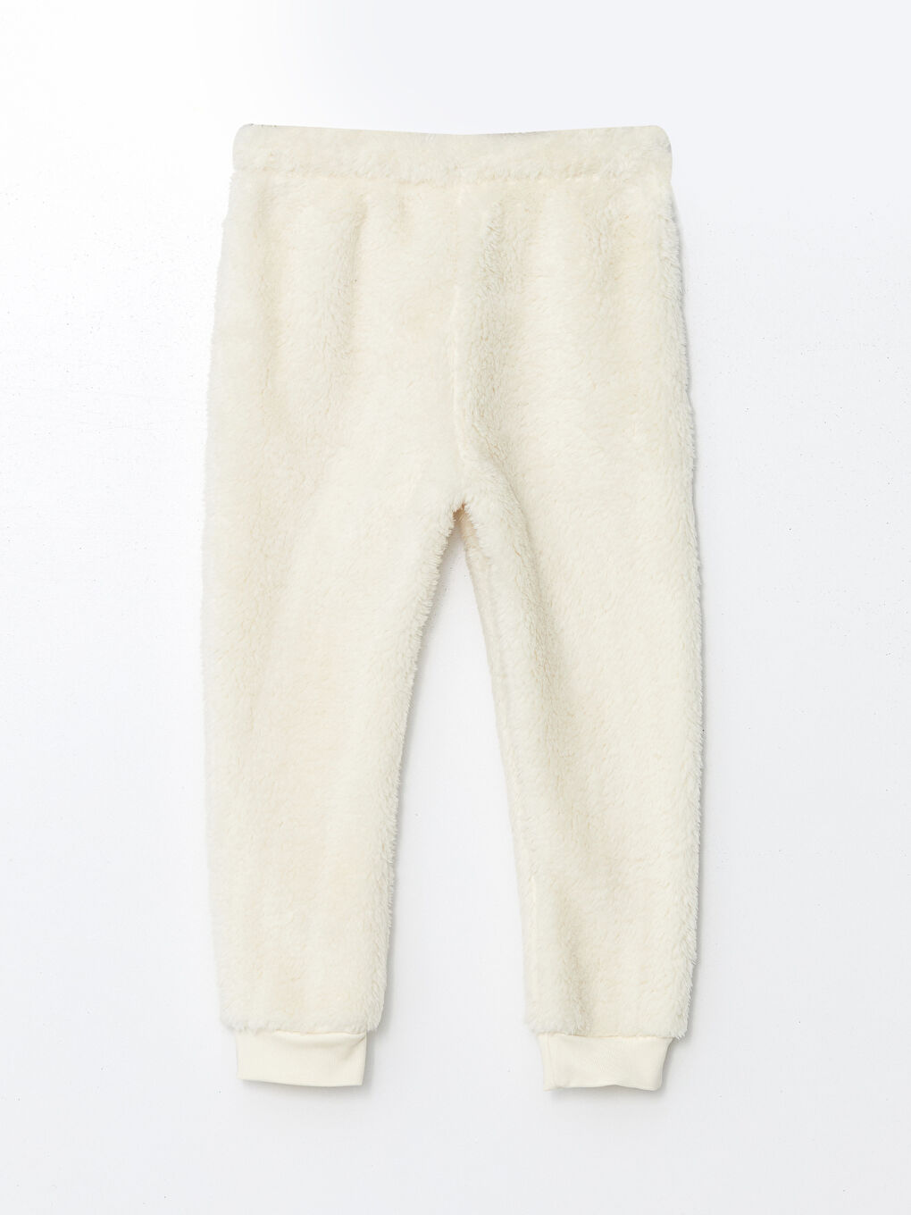 Bej Beli Lastikli Erkek Bebek Pelüş Pijama Alt-1