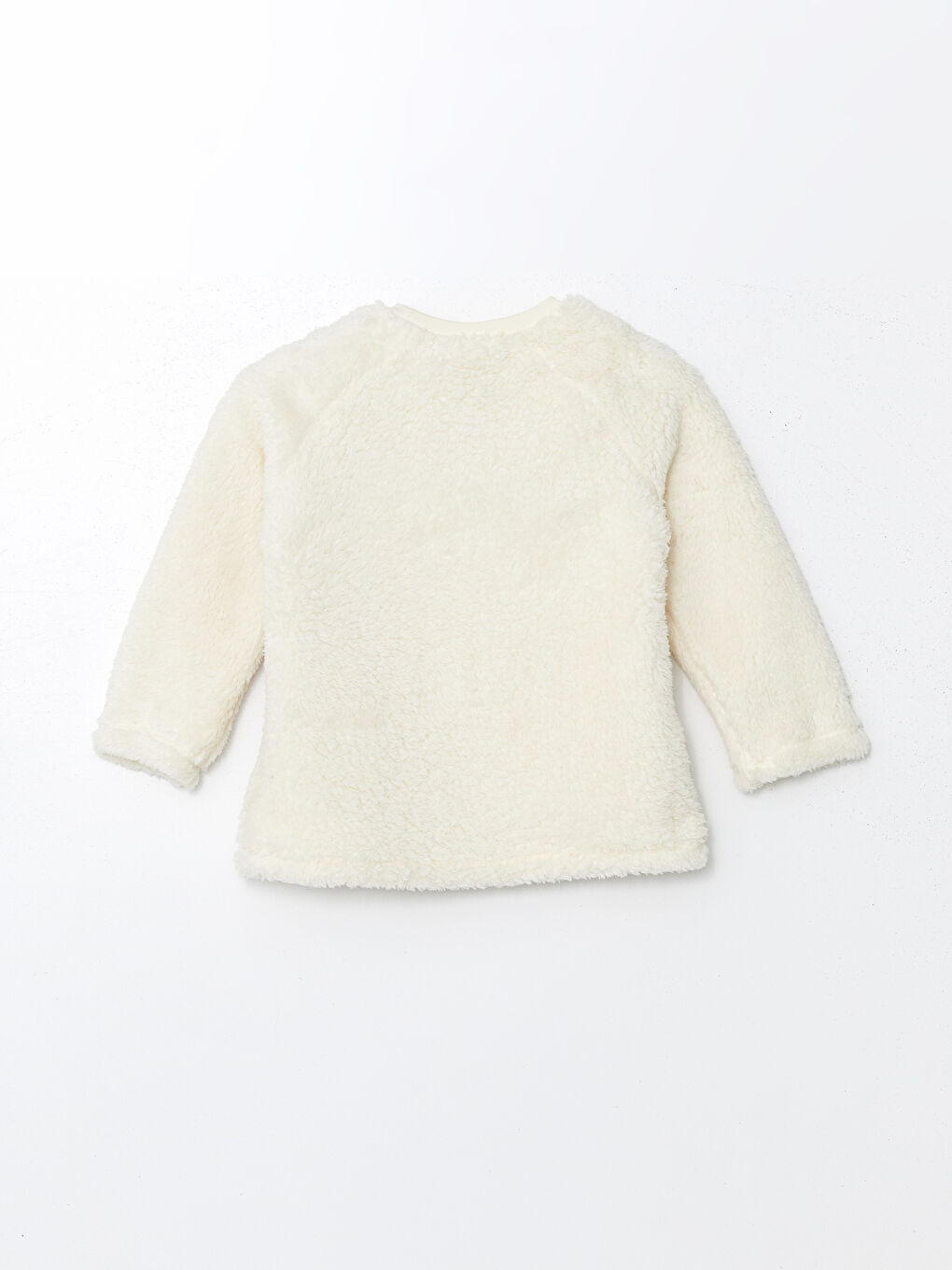 Bej Sevimli Ayı Nakışlı Pelüş Erkek Bebek Sweatshirt-1