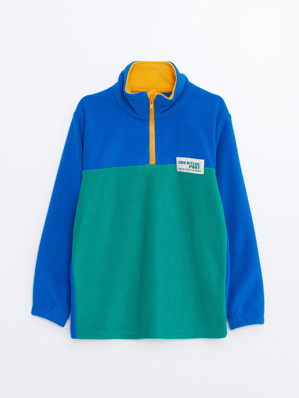 LCW Kids Mavi Dik Yaka Polar Erkek Çocuk Sweatshirt