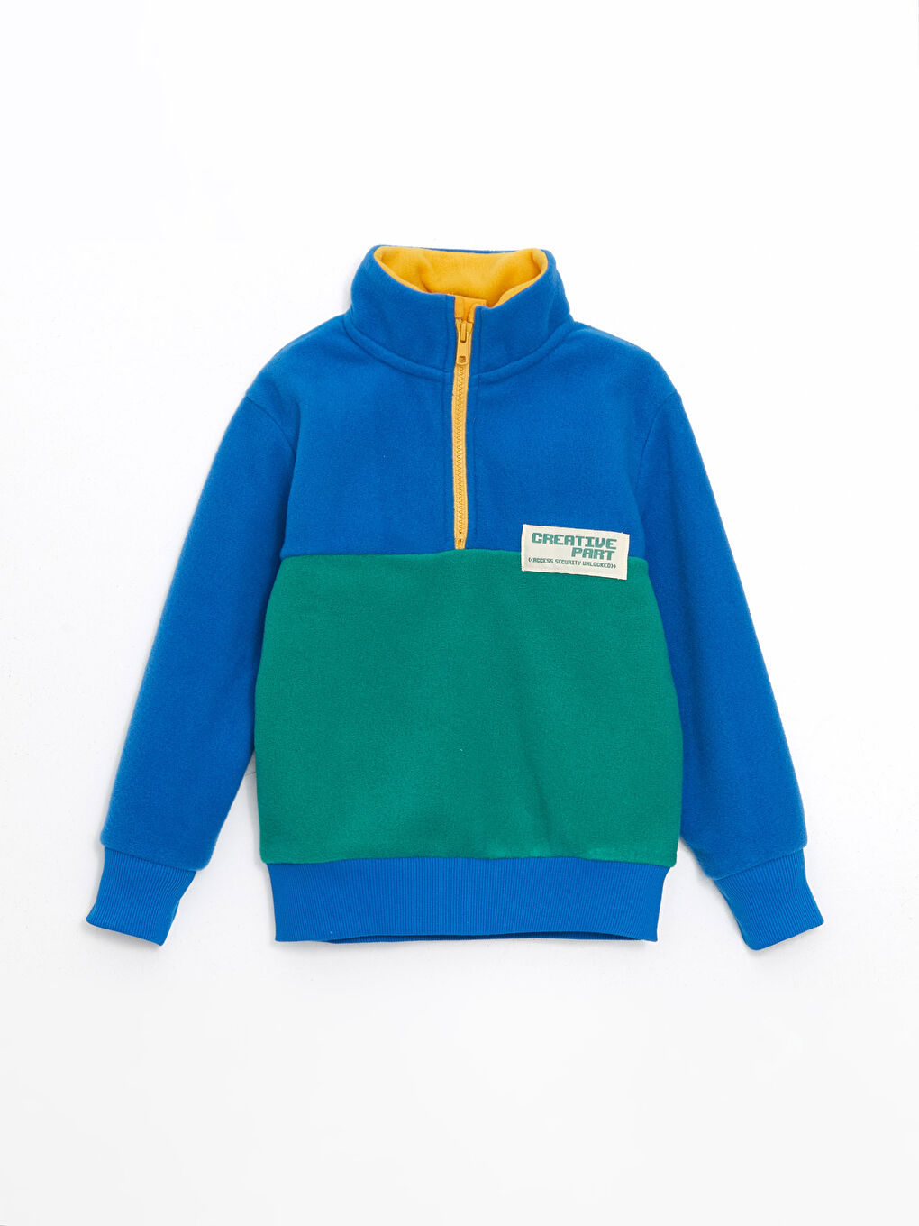 LCW Kids Mavi Dik Yaka Polar Erkek Çocuk Sweatshirt