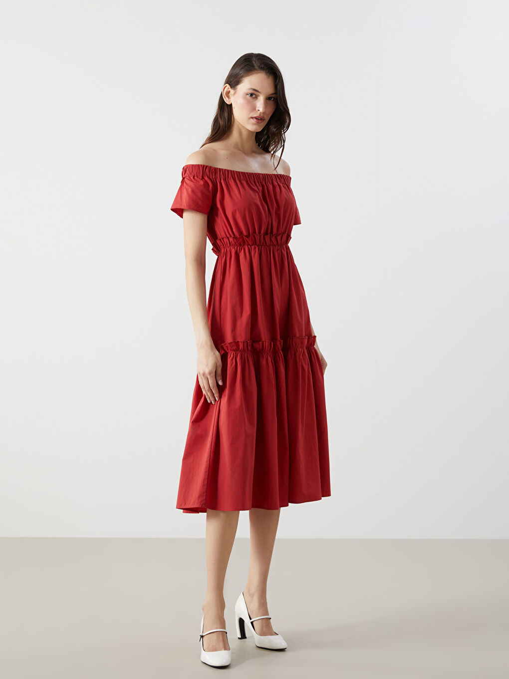 Slash Neck Women's Dress-1