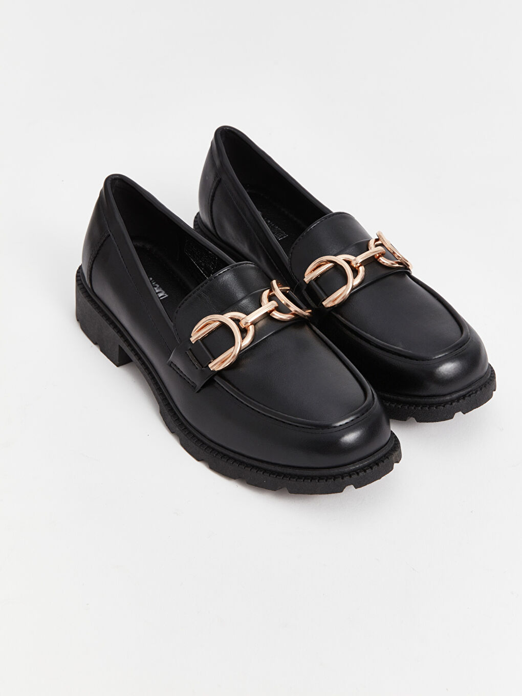 Pantofi Mocasini din Piele Ecologică cu Detalii Metalice pentru Femei