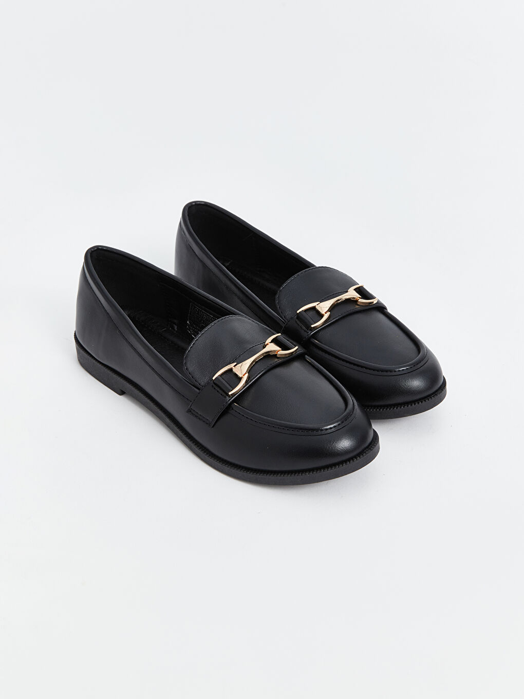 LCW STEPS Faux Leather Metal Applique Detailed Women's Loafer Shoes -W4EG89Z8-HUC