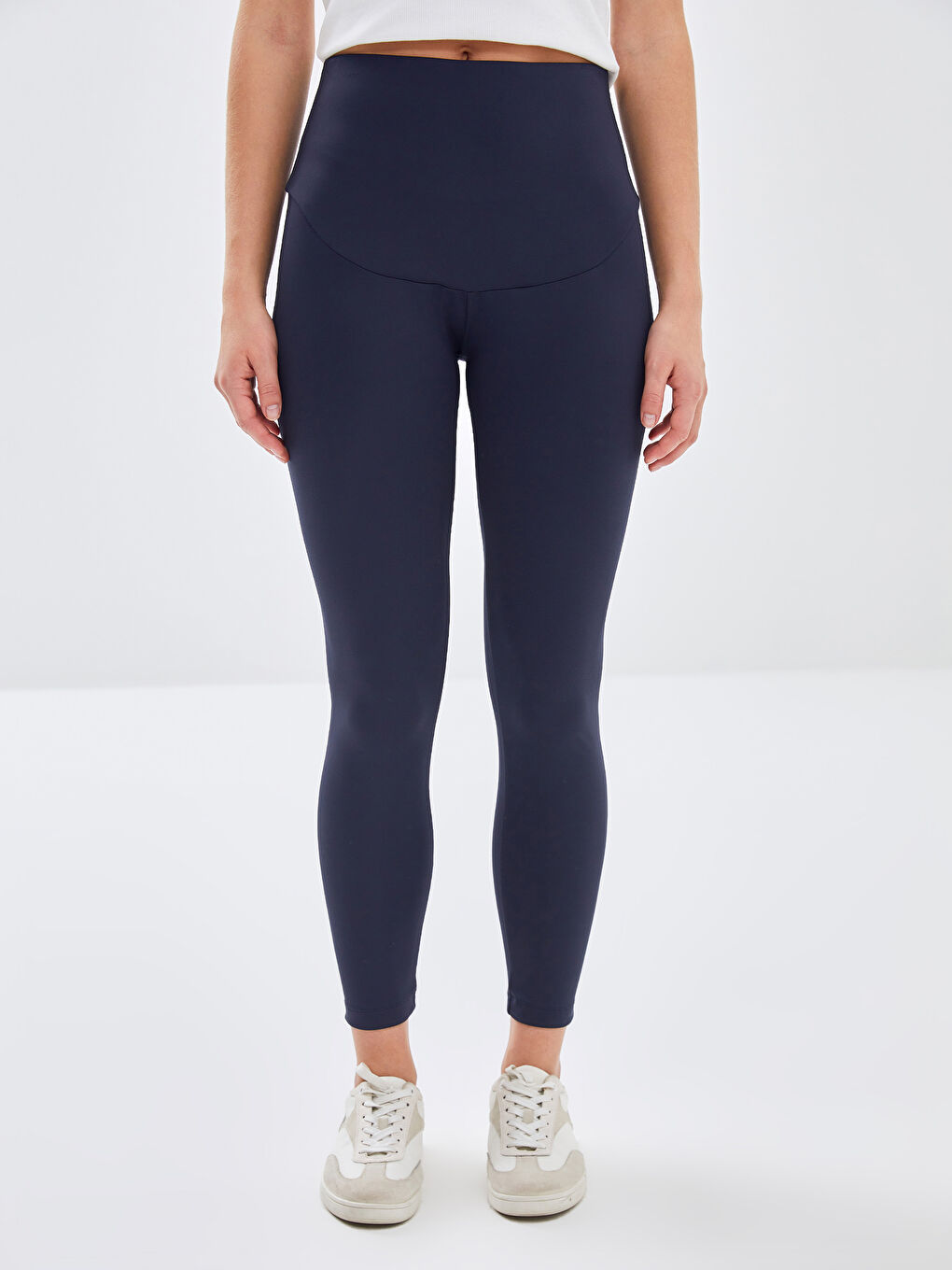 Belly Panel Plain Maternity Leggings-1