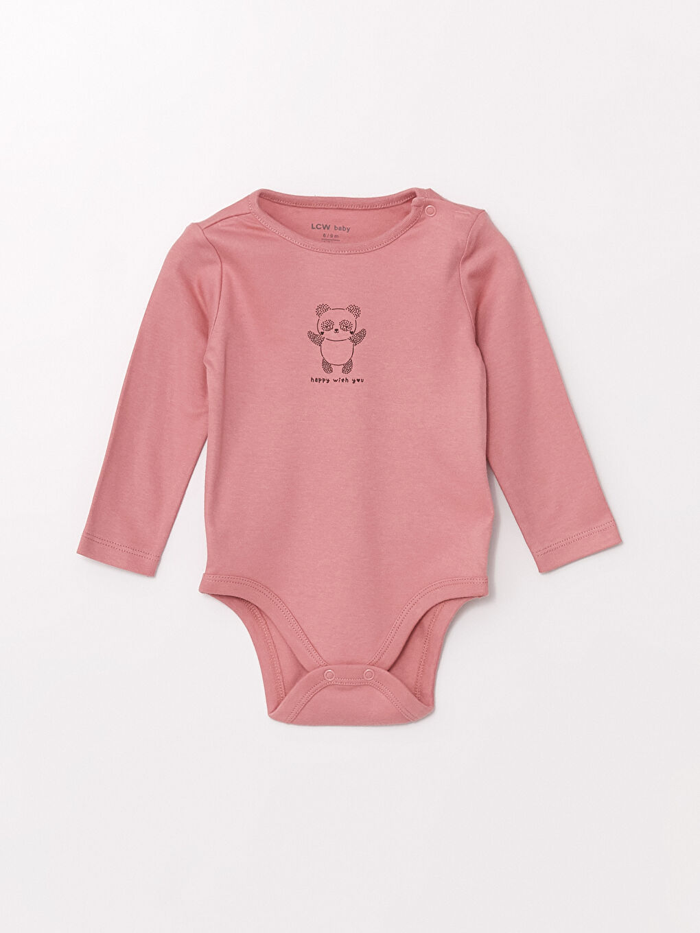 LCW baby Pembe Bisiklet Yaka Kız Bebek Çıtçıtlı Body 2'li - 6