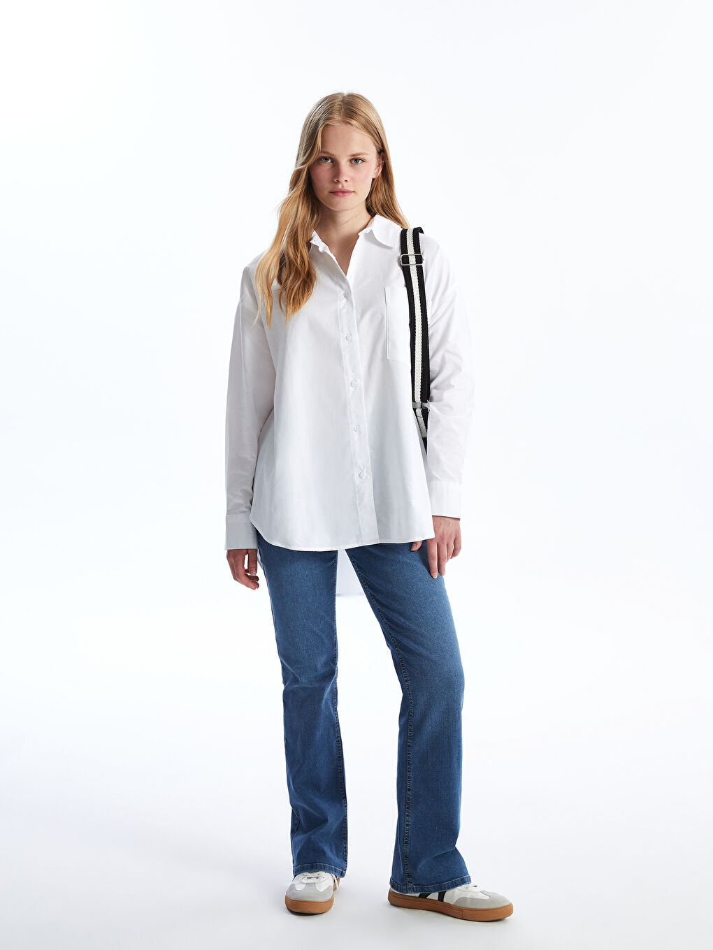 LCW Vision Oversize Oxford Women's Shirt -W4EH37Z8-Q6K