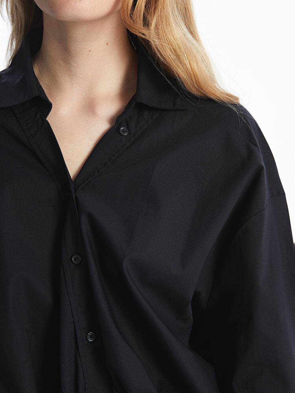 LCW Vision Collared Neck Oversize Women's Blouse -W4EH38Z8-CVL