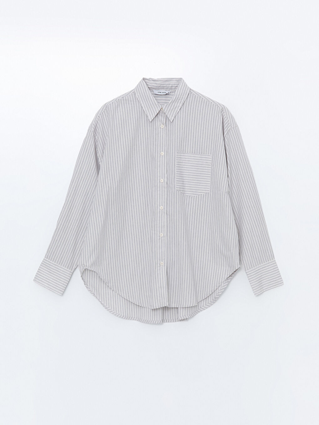 LC Waikiki Striped Oversize Women's Shirt -W4EH39Z8-LFY