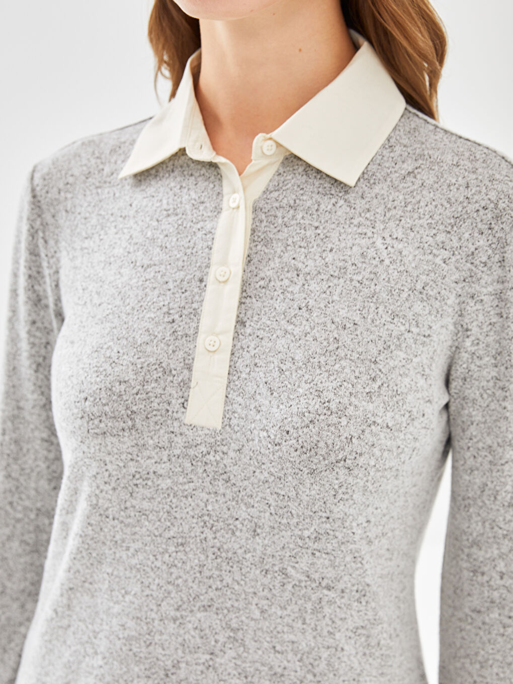 LCW Modest Polo Neck Women's T-Shirt -W4EH58Z8-JMD