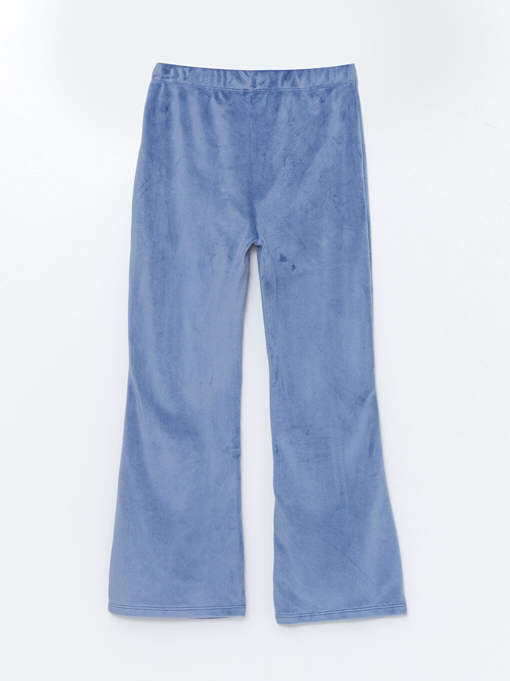 Lila Beli Lastikli Kadife Kız Çocuk Tayt-1