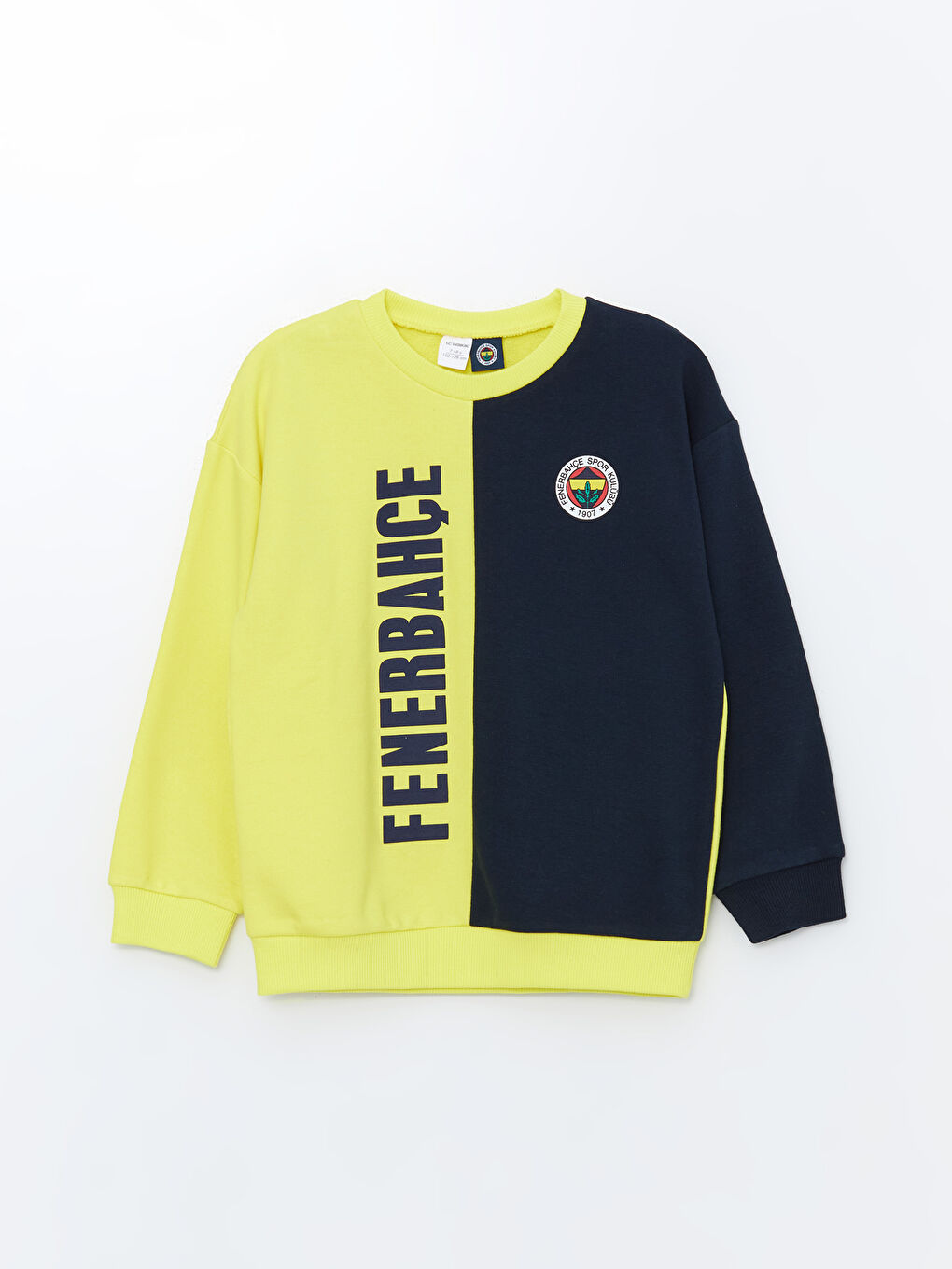 LCW Kids Sarı Bisiklet Yaka Fenerbahçe Baskılı Erkek Çocuk Sweatshirt ve Eşofman Altı Takım - 3