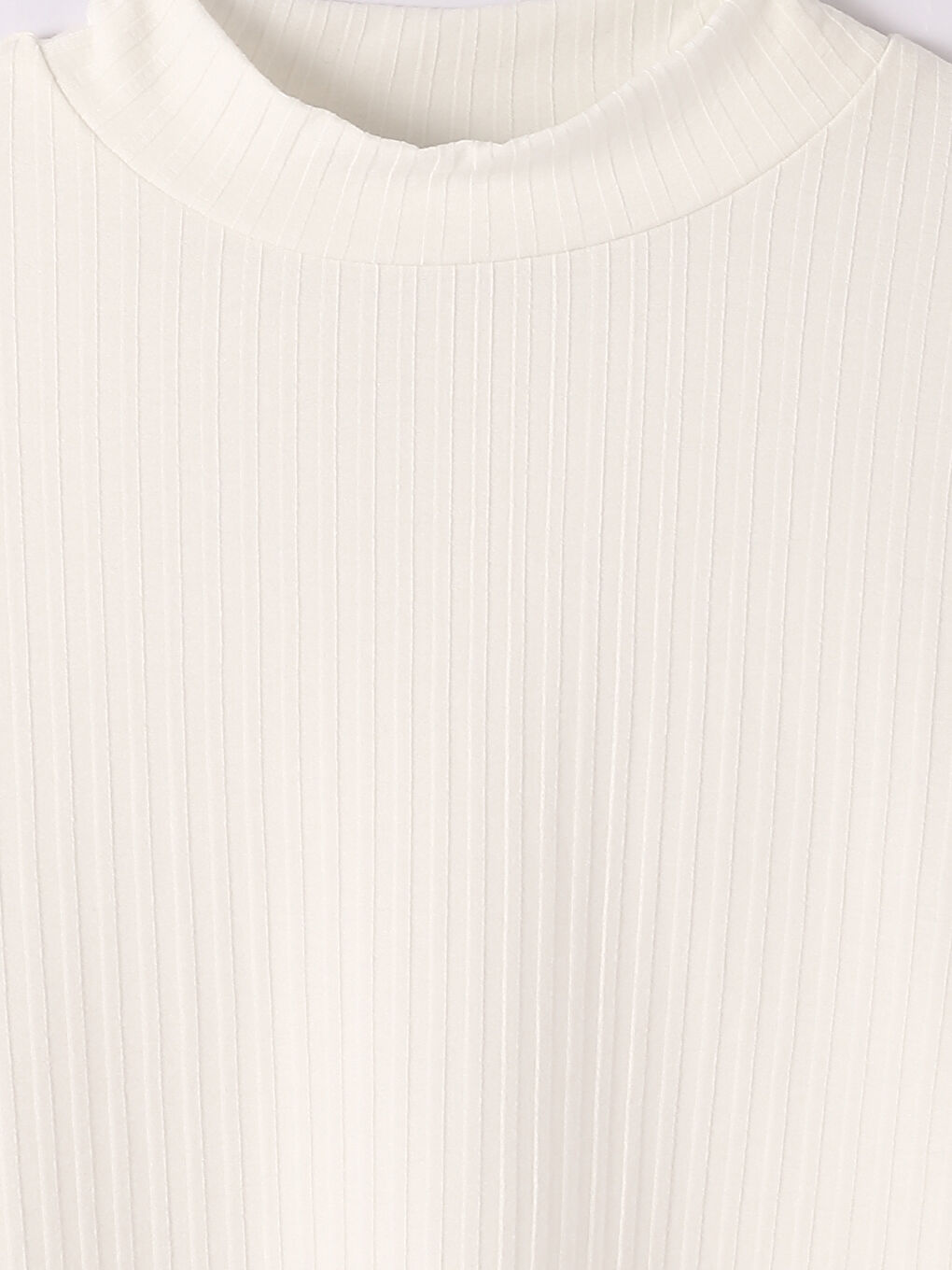 Funnel Neck Plain Long Sleeve Women's T-Shirt-2