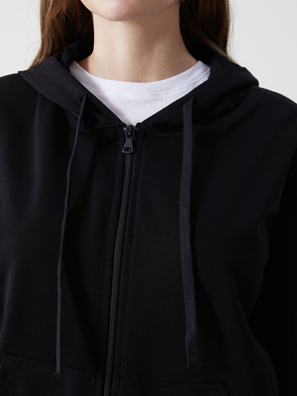 Hooded Oversize Women's Zipper Sweatshirt-2