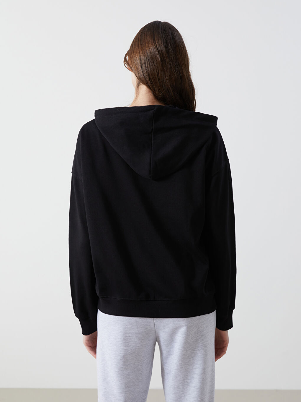 Hooded Oversize Women's Zipper Sweatshirt-3