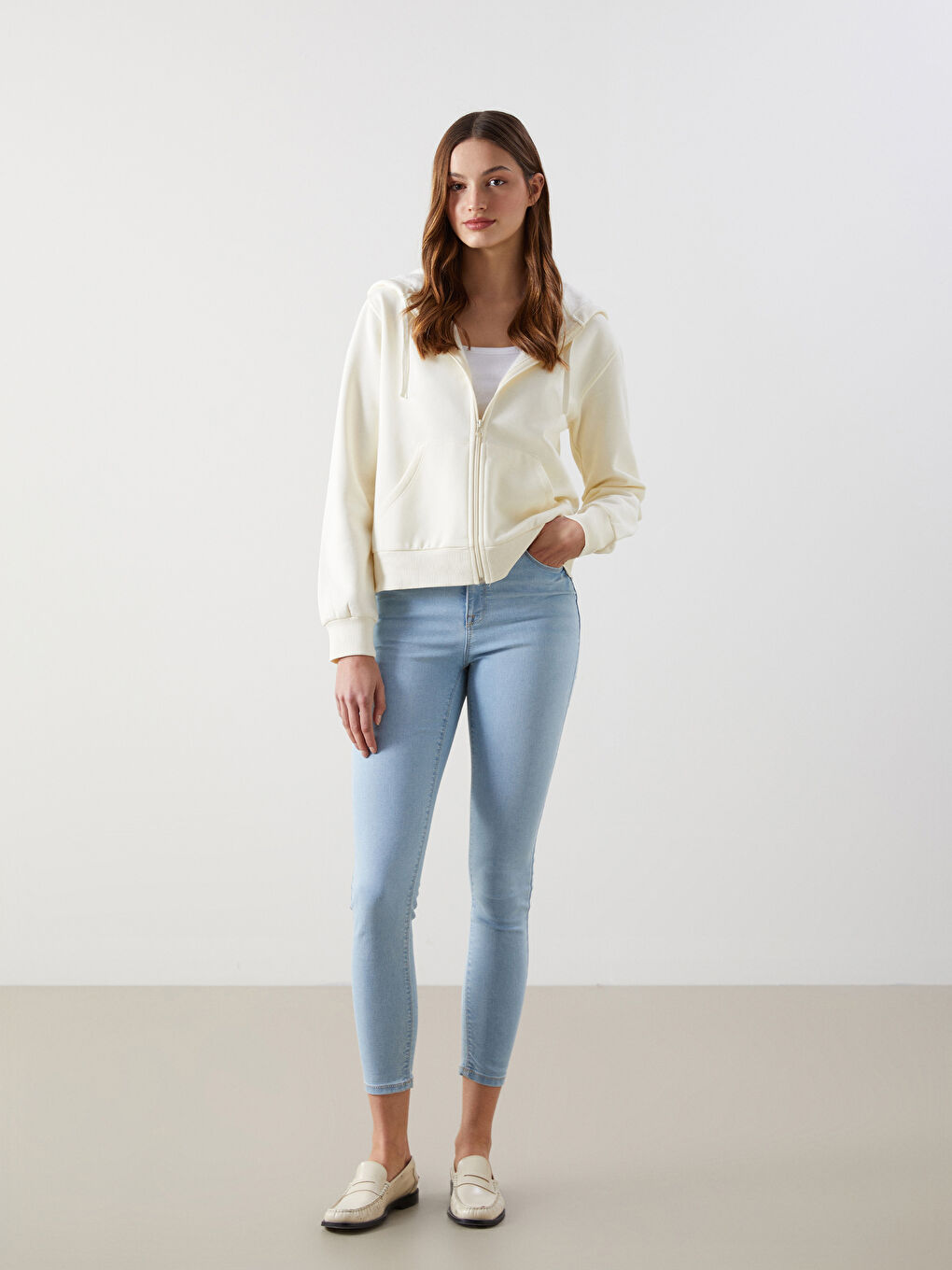 Hooded Oversize Women's Thick Zipper Sweatshirt -W4EI42Z8-FEQ