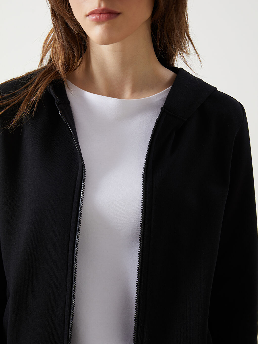 Hooded Women's Thick Zip-Up Sweatshirt-1