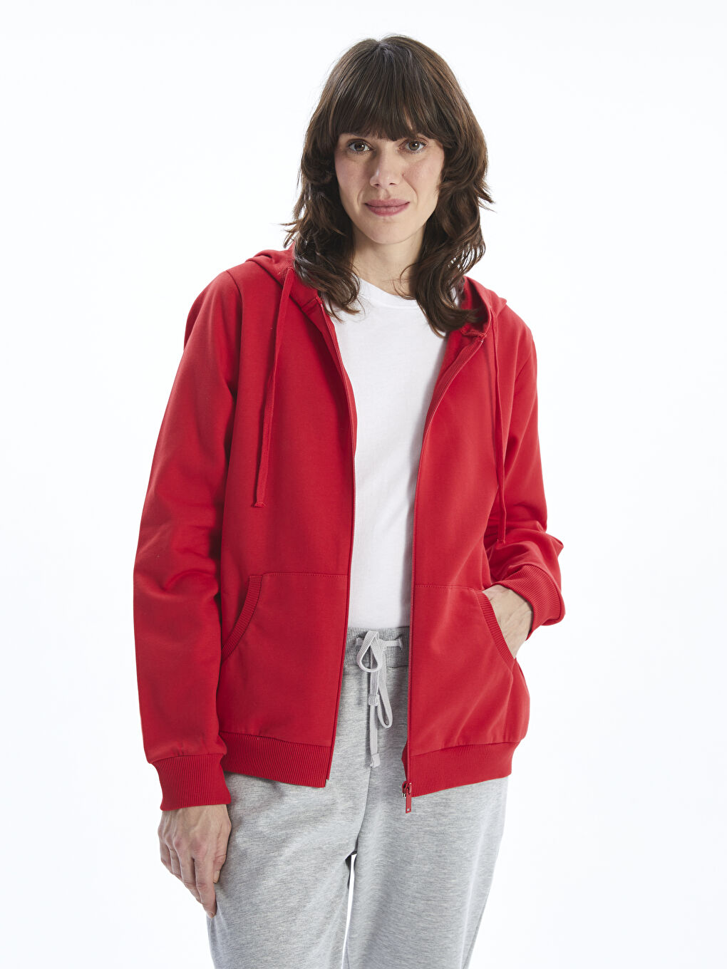 سويت شيرت بسحاب بكابوش للسيدات