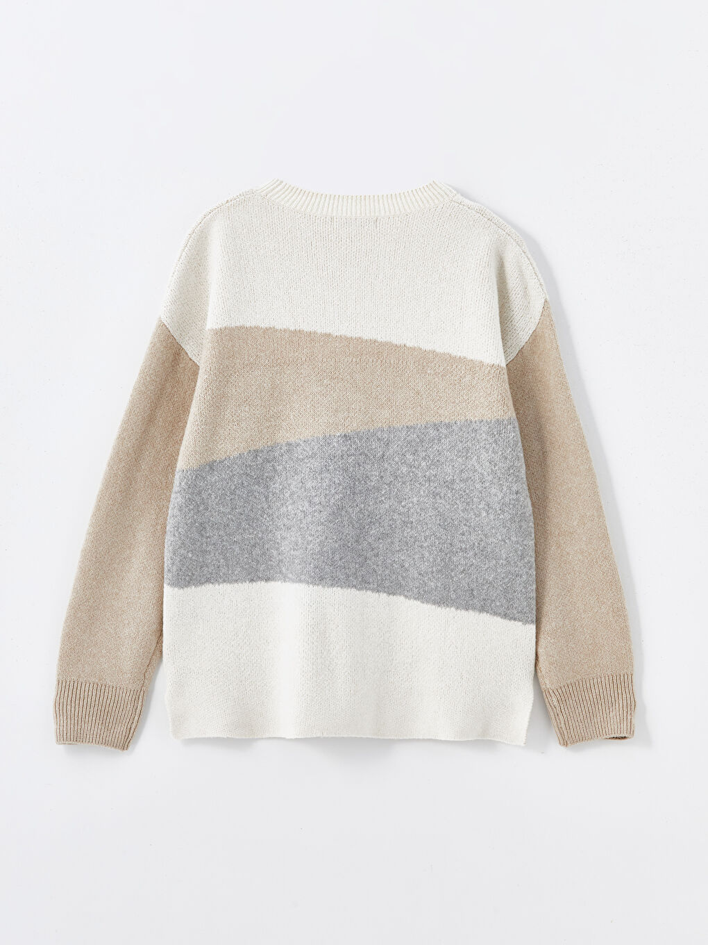 Crew Neck Color Block Women's Knitwear Sweater-5
