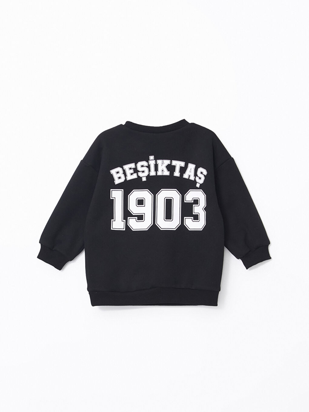 LCW baby Siyah Bisiklet Yaka Beşiktaş Baskılı Erkek Bebek Sweatshirt - 4