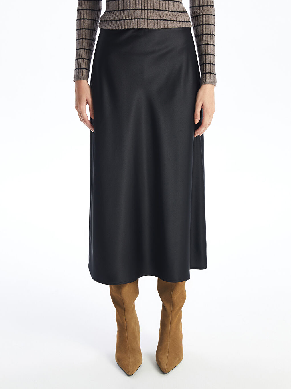 LCW Vision Slim Fit Satin Women's Skirt -W4EI97Z8-CVL