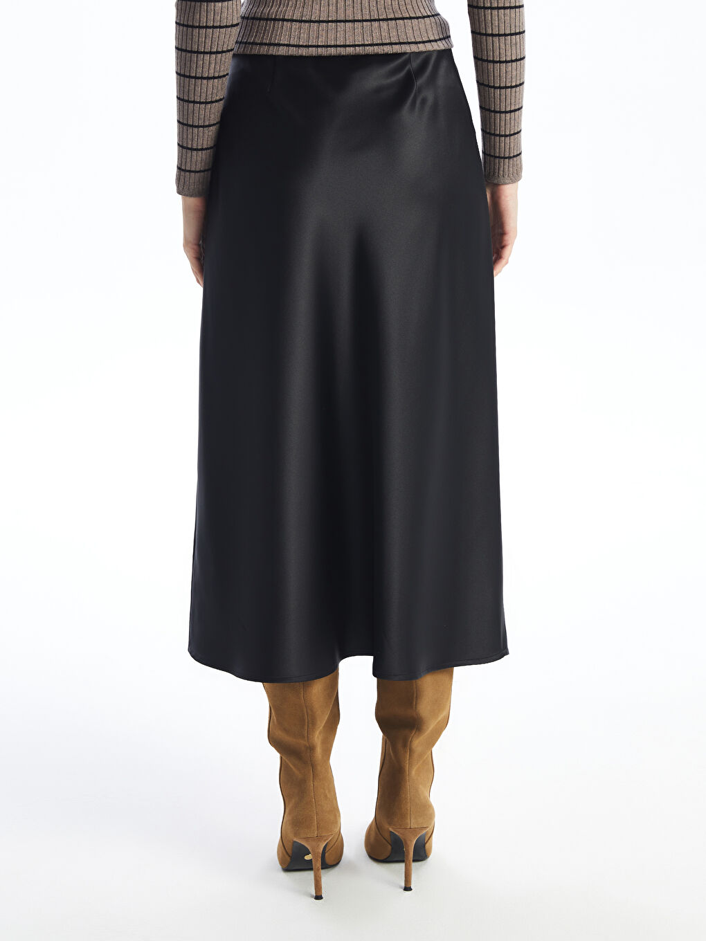 LCW Vision Slim Fit Satin Women's Skirt -W4EI97Z8-CVL