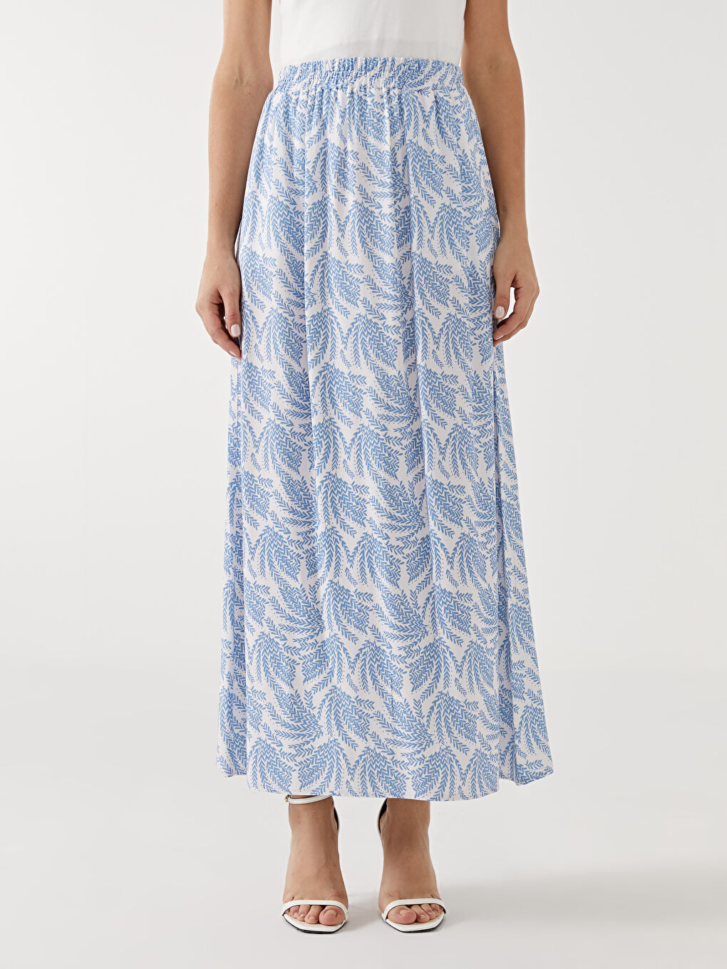 Elasticated Waist Patterned Women's Skirt-1