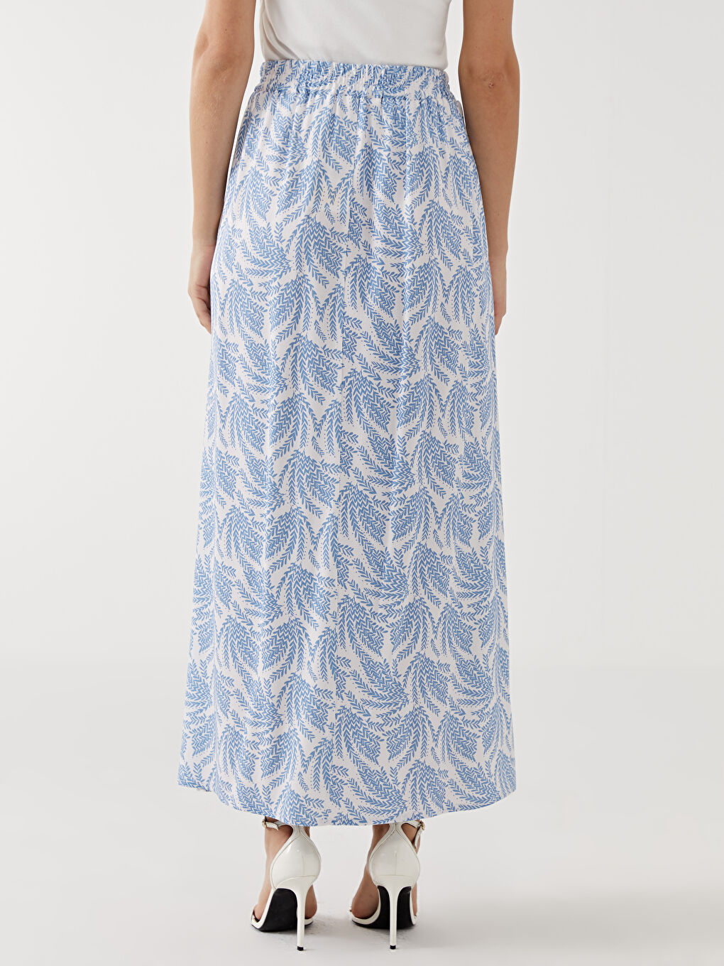 Elasticated Waist Patterned Women's Skirt-3